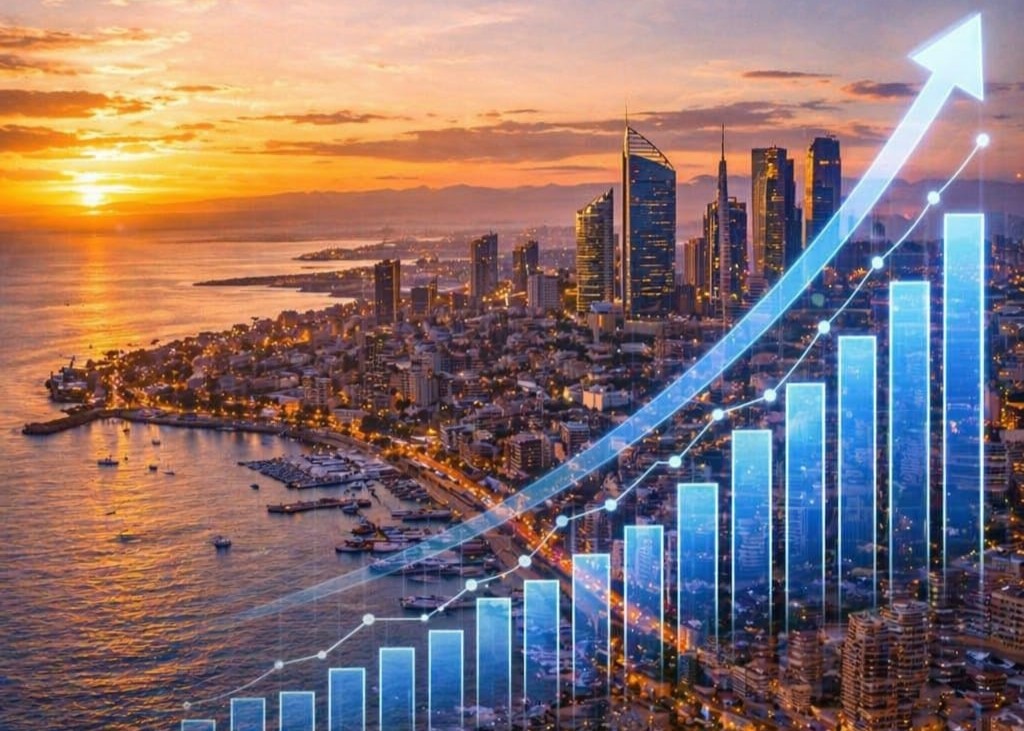 AI-powered investment analysis in Lebanon with Beirut skyline